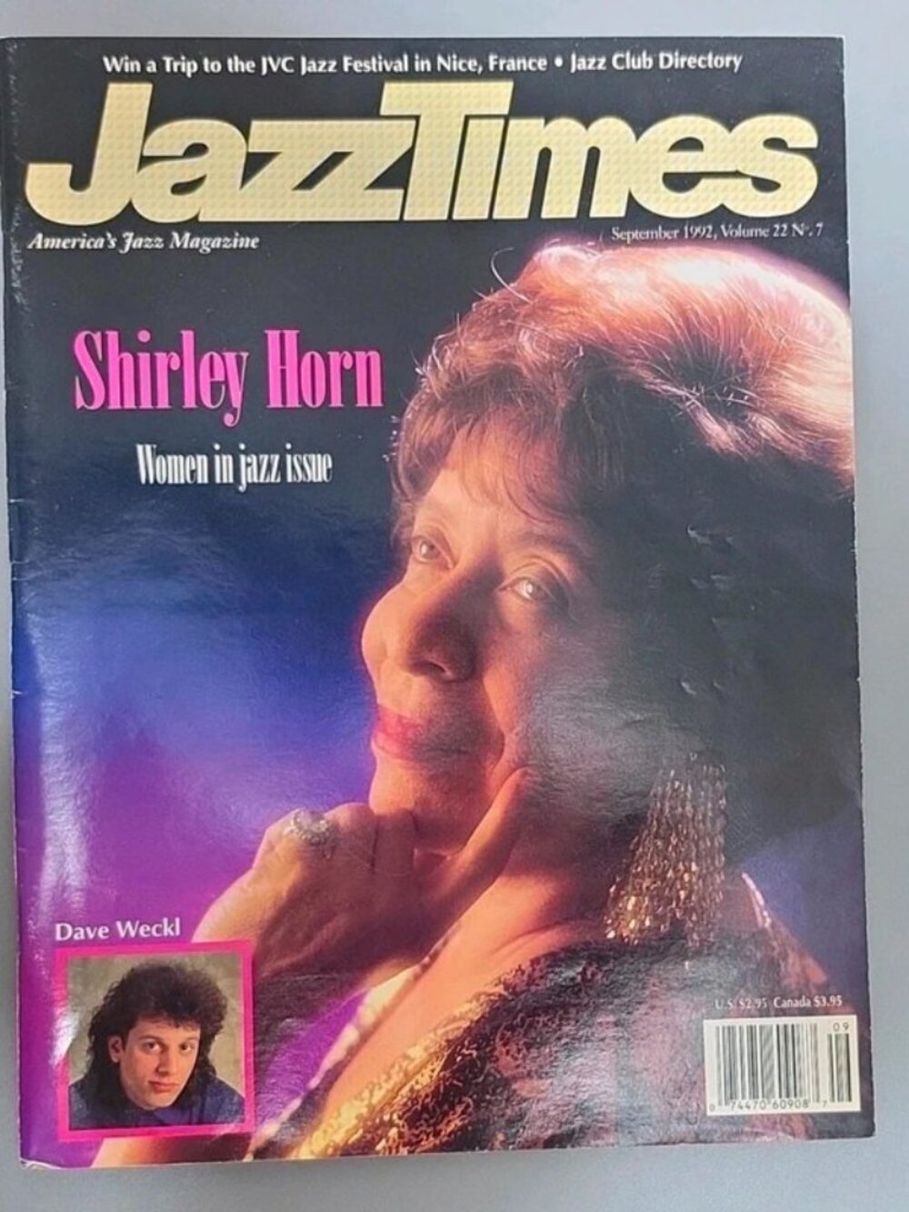 JazzTimes September 1992 Magazine Shirley Horn Dave Weckl Vol 22 No 7 Illus